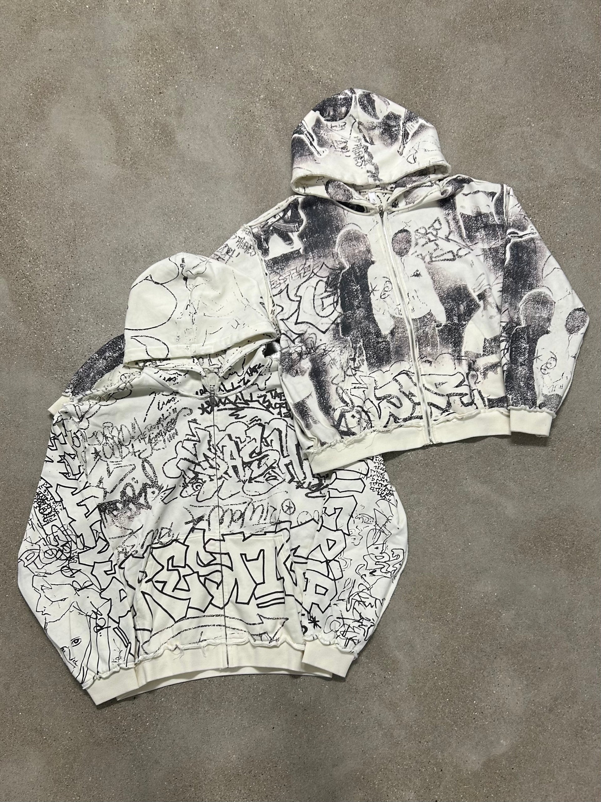 Cream “Prestige War” Reversible Zip Up